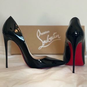 👠 🖤Christian Louboutin So Kate Black Patent Pointed-Toe Red Sole Pump